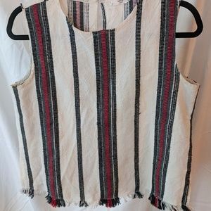 Striped sleeveless cropped top